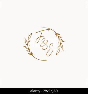 FE wedding initials logo design ideas Stock Vector