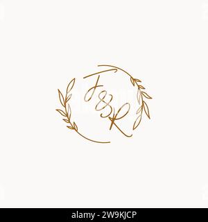 FR wedding initials logo design ideas Stock Vector