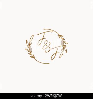 FF wedding initials logo design ideas Stock Vector