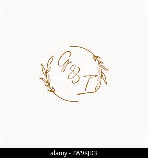 GI wedding initials logo design ideas Stock Vector