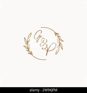 GP wedding initials logo design ideas Stock Vector