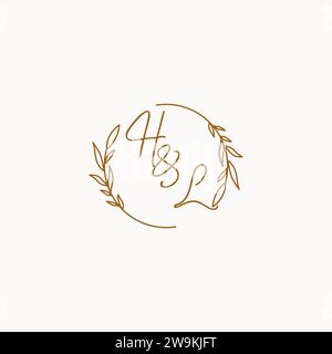 HL wedding initials logo design ideas Stock Vector