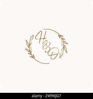 HO wedding initials logo design ideas Stock Vector