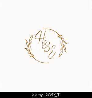 HE wedding initials logo design ideas Stock Vector