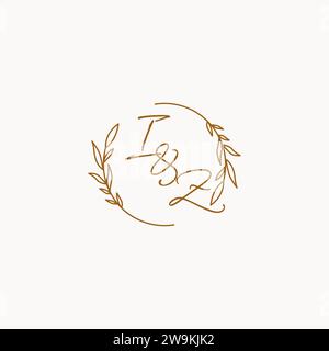 IZ wedding initials logo design ideas Stock Vector