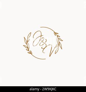 JV wedding initials logo design ideas Stock Vector