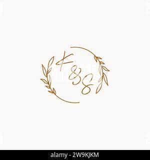 KS wedding initials logo design ideas Stock Vector