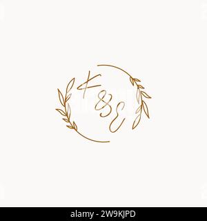 KE wedding initials logo design ideas Stock Vector