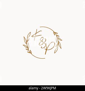 KP wedding initials logo design ideas Stock Vector