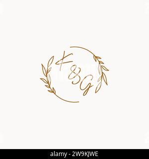 KG wedding initials logo design ideas Stock Vector