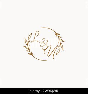 LU wedding initials logo design ideas Stock Vector