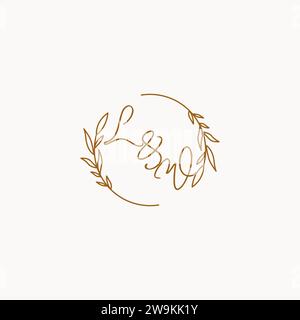 LW wedding initials logo design ideas Stock Vector