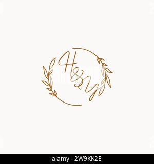 HY wedding initials logo design ideas Stock Vector