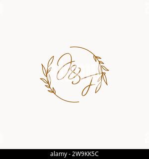 JF wedding initials logo design ideas Stock Vector