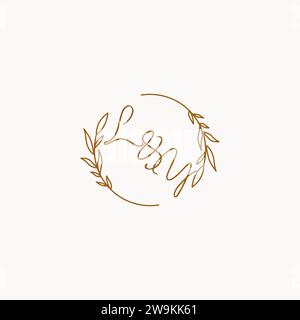 LY wedding initials logo design ideas Stock Vector