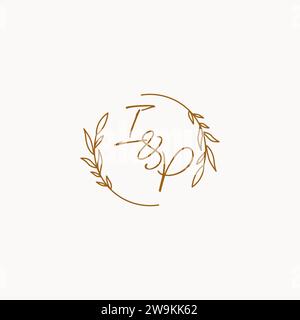 IP wedding initials logo design ideas Stock Vector
