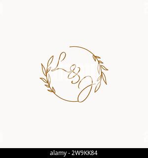 LJ wedding initials logo design ideas Stock Vector