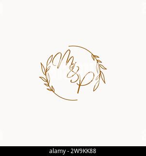 MP wedding initials logo design ideas Stock Vector