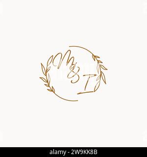 MI wedding initials logo design ideas Stock Vector