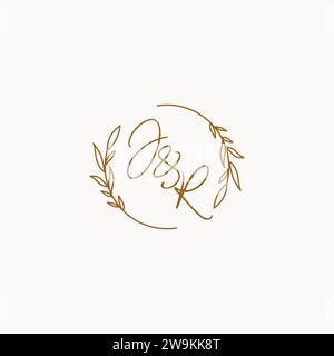 JR wedding initials logo design ideas Stock Vector