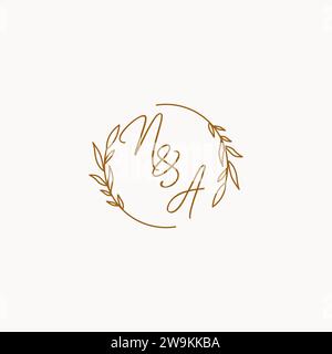 NA wedding initials logo design ideas Stock Vector