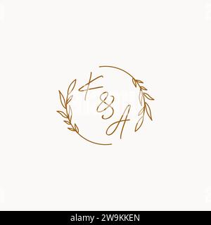 KA wedding initials logo design ideas Stock Vector