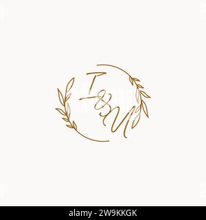 IU wedding initials logo design ideas Stock Vector