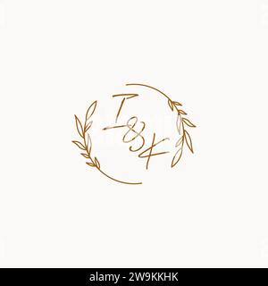 IK wedding initials logo design ideas Stock Vector