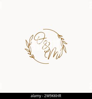 OM wedding initials logo design ideas Stock Vector