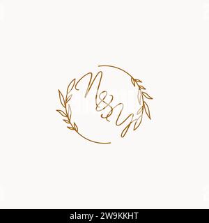 NY wedding initials logo design ideas Stock Vector