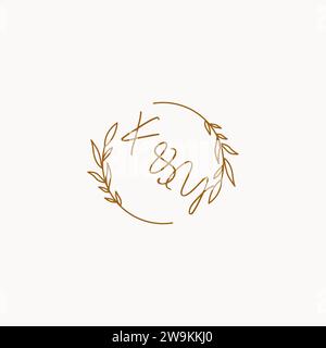 KY wedding initials logo design ideas Stock Vector