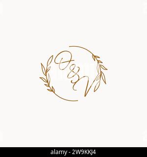 OV wedding initials logo design ideas Stock Vector
