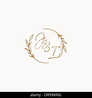 JI wedding initials logo design ideas Stock Vector