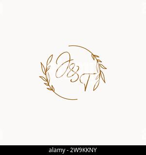 JT wedding initials logo design ideas Stock Vector