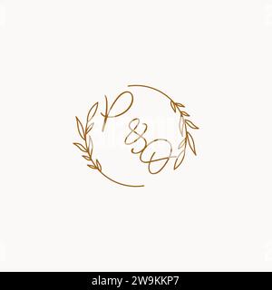 PO wedding initials logo design ideas Stock Vector
