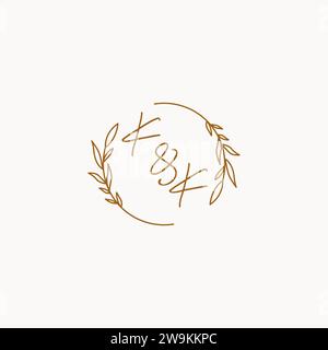 KK wedding initials logo design ideas Stock Vector