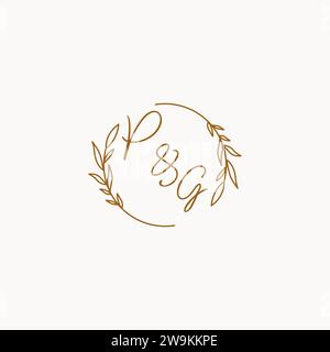 PG wedding initials logo design ideas Stock Vector