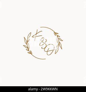 KO wedding initials logo design ideas Stock Vector