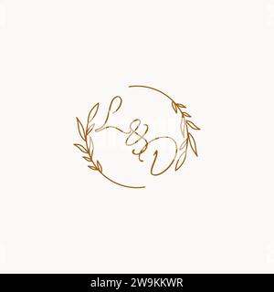 LD wedding initials logo design ideas Stock Vector