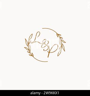 LP wedding initials logo design ideas Stock Vector