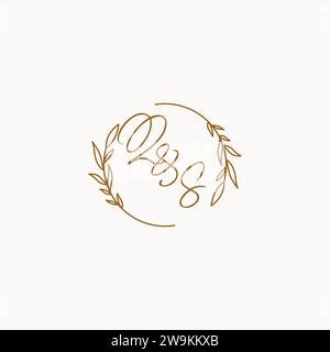 QS wedding initials logo design ideas Stock Vector