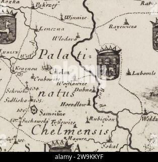 Ziemia chełmska na mapie E. I. Dahlberga z 1696 r.. Stock Photo