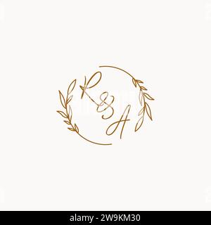 RA wedding initials logo design ideas Stock Vector