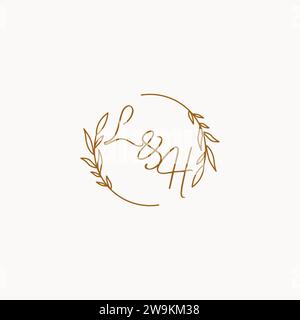 LH wedding initials logo design ideas Stock Vector