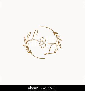 LI wedding initials logo design ideas Stock Vector