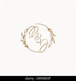 QJ wedding initials logo design ideas Stock Vector