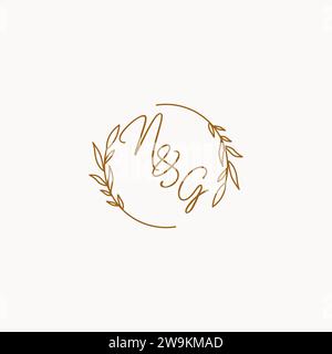 NG wedding initials logo design ideas Stock Vector
