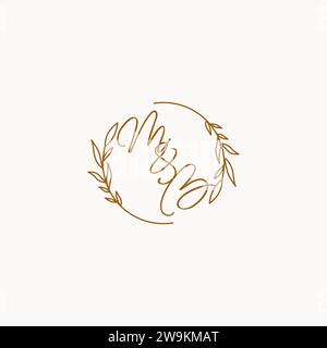 MB wedding initials logo design ideas Stock Vector