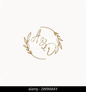 AD wedding initials logo design ideas Stock Vector
