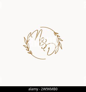 ND wedding initials logo design ideas Stock Vector